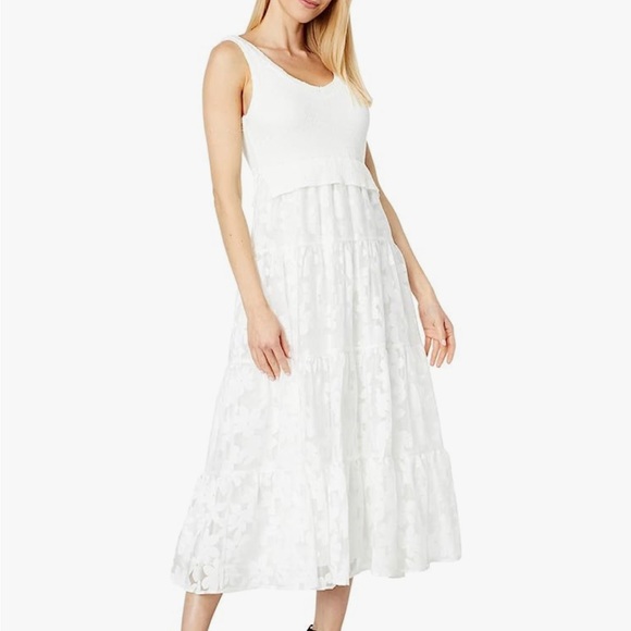 En Saison Dresses En Saison Mixed Media Tiered Midi Dress Nwt Bridal Shower Engagement Dress
